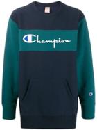 Champion Two-tone Embroidered Logo Sweatshirt - Blue