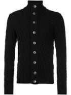 S.n.s. Herning 'stark' Turtleneck Cardigan, Men's, Size: Medium, Black, Merino/virgin Wool