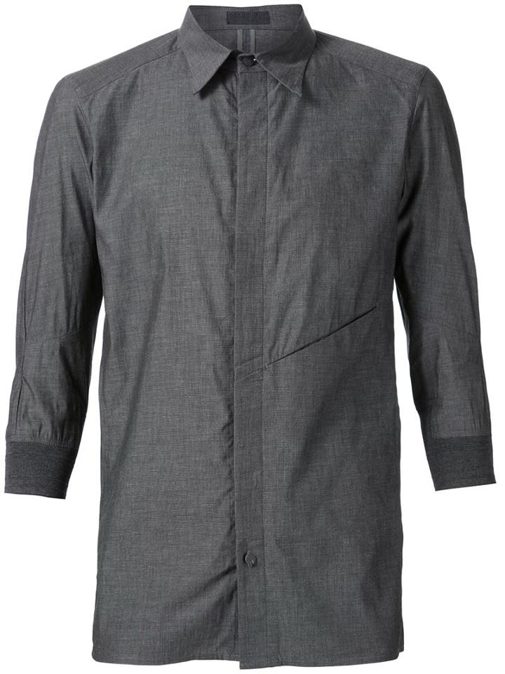 Devoa Three Quarter Sleeve Shirt, Men's, Size: 2, Grey, Cotton/polyester