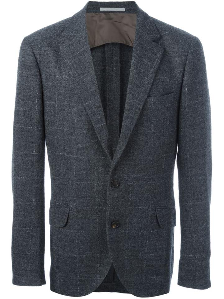 Brunello Cucinelli Flap Pockets Blazer, Men's, Size: 54, Grey, Polyamide/cupro/cashmere/virgin Wool