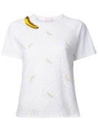 Giamba Lace Panel T-shirt, Women's, Size: 44, White, Cotton