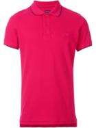 Armani Jeans Striped Trim Polo Shirt, Men's, Size: L, Pink/purple, Cotton/spandex/elastane