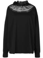 Mm6 Maison Margiela Sheer Detail Oversized Sweatshirt - Black