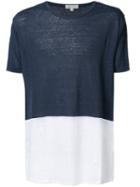 Onia Chad Colour Block T-shirt, Men's, Size: Large, Blue, Linen/flax