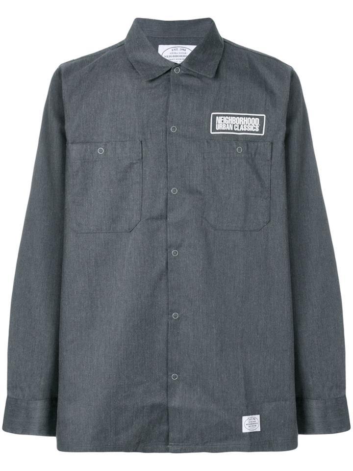 Neighborhood Logo Print Shirt - Grey