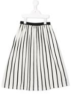 Bobo Choses Striped Pleated Skirt, Girl's, Size: 8 Yrs, White