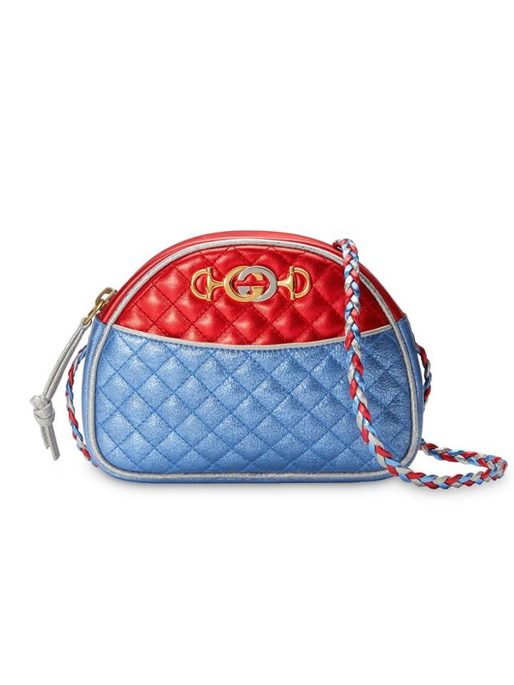 Gucci Mini Borsa In Pelle Laminata - Blue