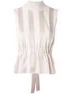 Fendi - Striped Peplum Top - Women - Polyester/viscose - 40, Pink/purple, Polyester/viscose