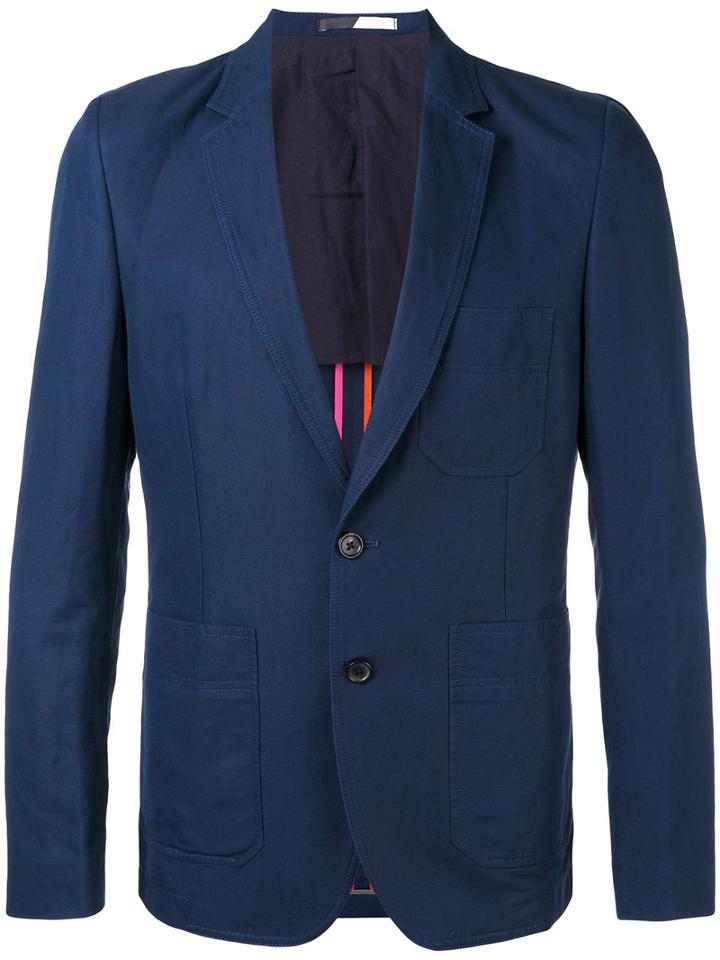 Ps By Paul Smith - Classic Blazer - Men - Cotton/linen/flax - 40, Blue, Cotton/linen/flax