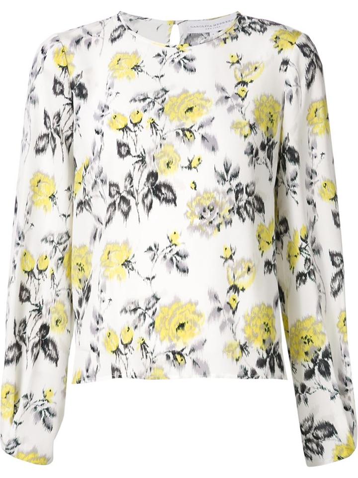 Carolina Herrera Rose Print Blouse