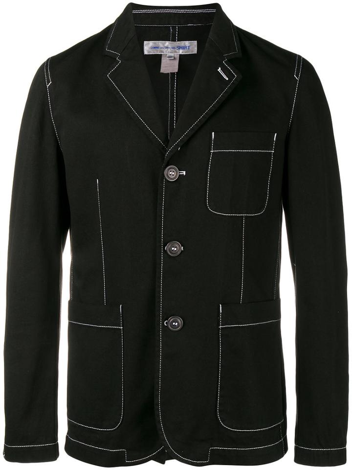 Comme Des Garçons Shirt Single Breasted Jacket, Men's, Size: Medium, Black, Cotton