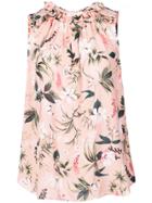 Kate Spade Shell Botanical Print Top - Pink & Purple