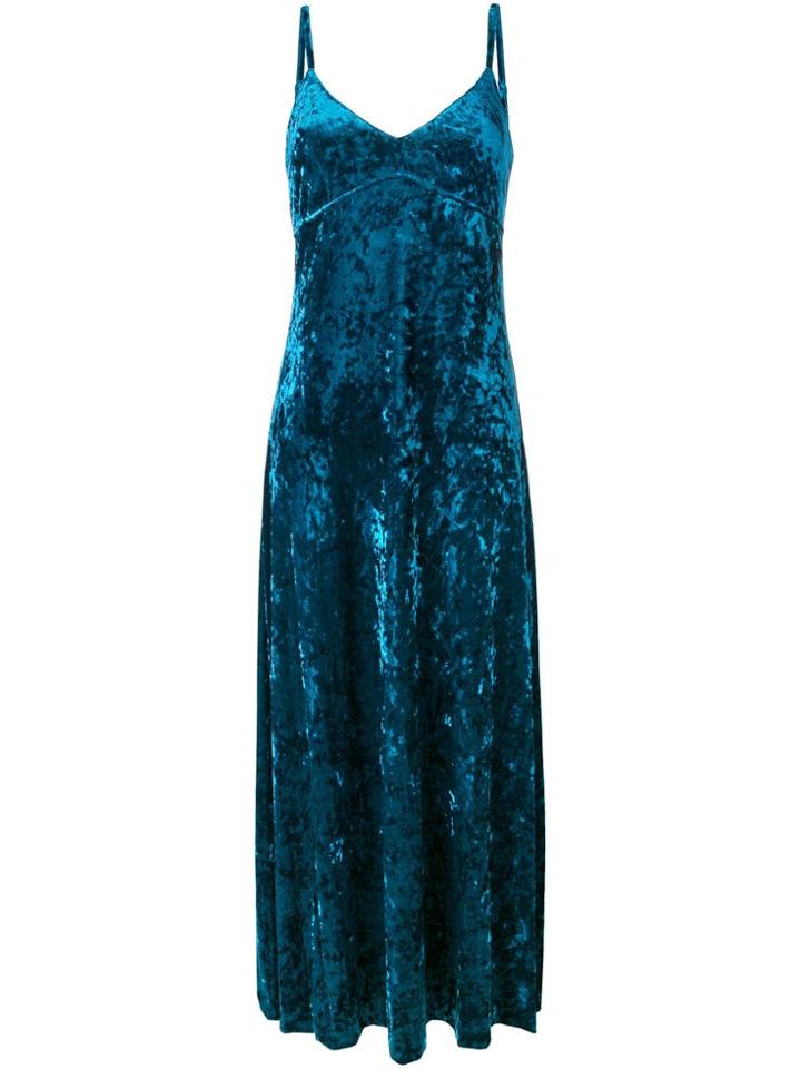 Michael Michael Kors Long Velvet Dress - Blue