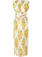Zimmermann Pleated Floral Maxi Dress - White