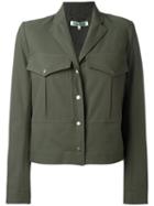 Kenzo - Cropped Military Jacket - Women - Cotton/polyester - 40, Green, Cotton/polyester