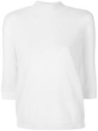 Giambattista Valli - Cropped Sleeve Sweater - Women - Cashmere - 40, White, Cashmere