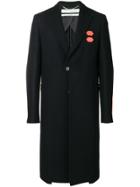 Off-white Contrast Patch Single-breasted Coat - Black