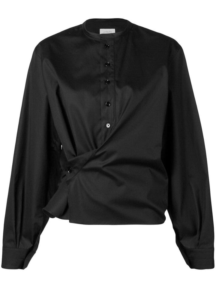 Lemaire Black Gathered Blouse