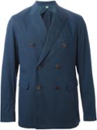Burberry London Double Breasted Blazer, Men's, Size: 52, Blue, Cotton/spandex/elastane/polyamide