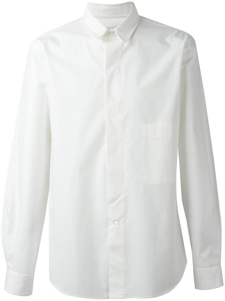 Lemaire Chest Pocket Shirt, Men's, Size: 46, White, Cotton