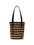 Saint Laurent Small Panier Stripe Tote - Neutrals