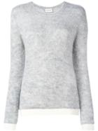 Moncler Classic Crew Neck Sweater, Women's, Size: Medium, Grey, Polyamide/mohair/wool