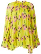 Msgm Oversized Floral Print Blouse - Yellow & Orange