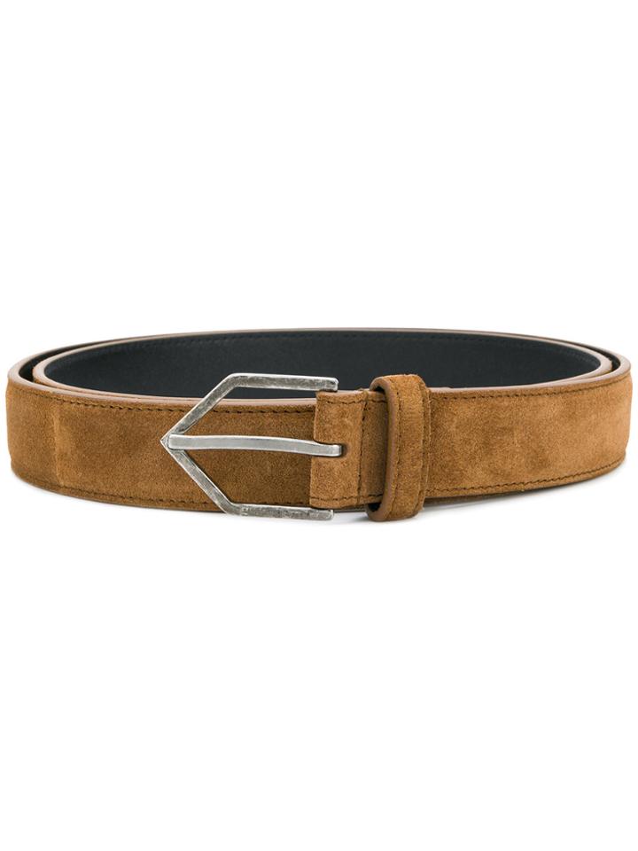 Saint Laurent Triangle Buckle Belt - Brown