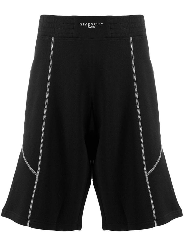 Givenchy Contrast Stitching Bermuda Shorts - Black