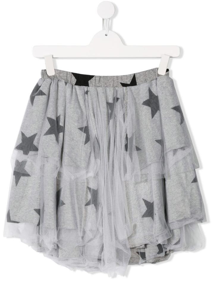 Nununu Ruffle Star Printed Skirt - Grey