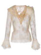 Philosophy Di Lorenzo Serafini - Lace Sheer Blouse - Women - Polyamide - 40, Nude/neutrals, Polyamide