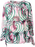 Odeeh Printed Ruched Blouse - Pink