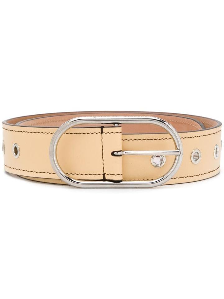 Acne Studios Leather Eyelet Belt - Neutrals