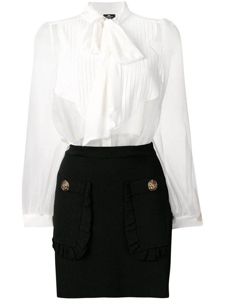 Elisabetta Franchi Sheer Shirt Dress - Black