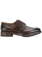 Santoni Embroidered Oxford Shoes - Brown