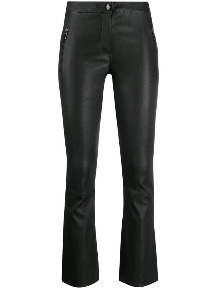 Arma Cropped Kick Flare Trousers - Black