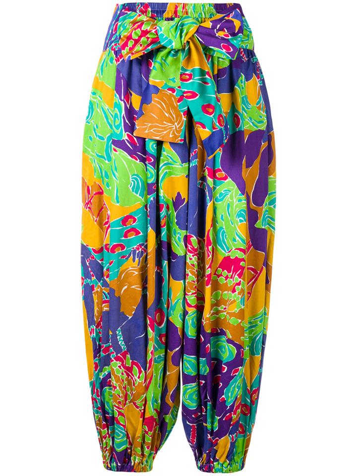 Yves Saint Laurent Vintage North African Belted Trousers - Multicolour
