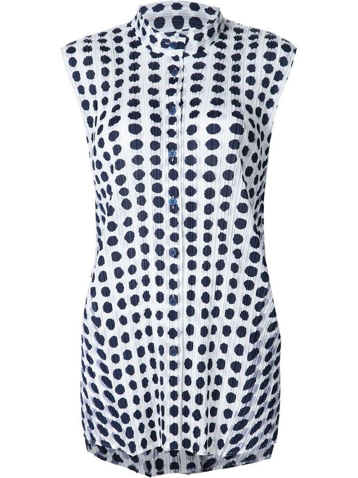 Pleats Please By Issey Miyake Polka Dot Print Pleated Shirt