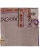 Etro Printed Fringe Scarf - Grey