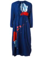 Vetements Floral Print Midi Dress, Women's, Size: Small, Blue, Polyester/spandex/elastane