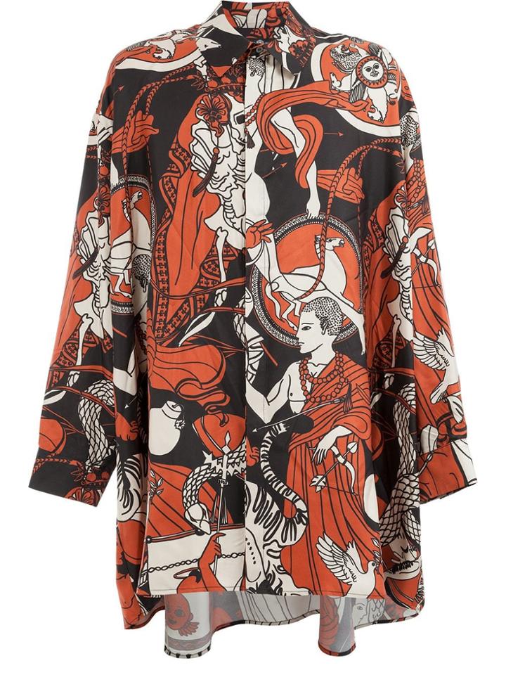 Edward Crutchley Contrast Print Long-sleeve Shirt - Yellow & Orange