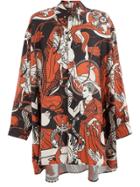 Edward Crutchley Contrast Print Long-sleeve Shirt - Yellow & Orange