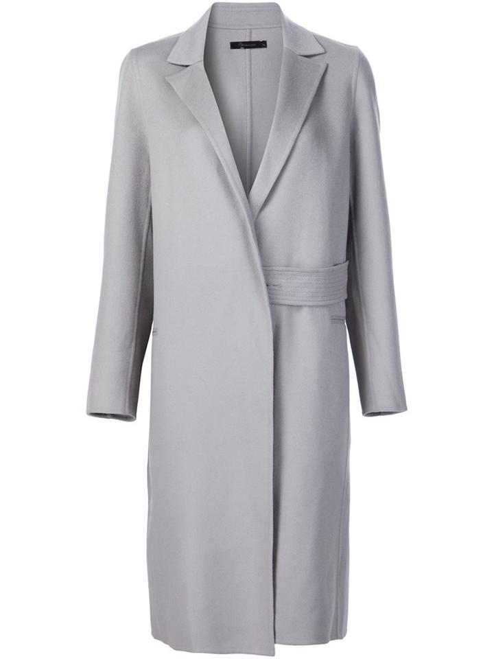 Victor Alfaro Double Breasted Coat, Women's, Size: 4, Grey, Virgin Wool