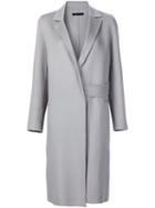 Victor Alfaro Double Breasted Coat, Women's, Size: 4, Grey, Virgin Wool