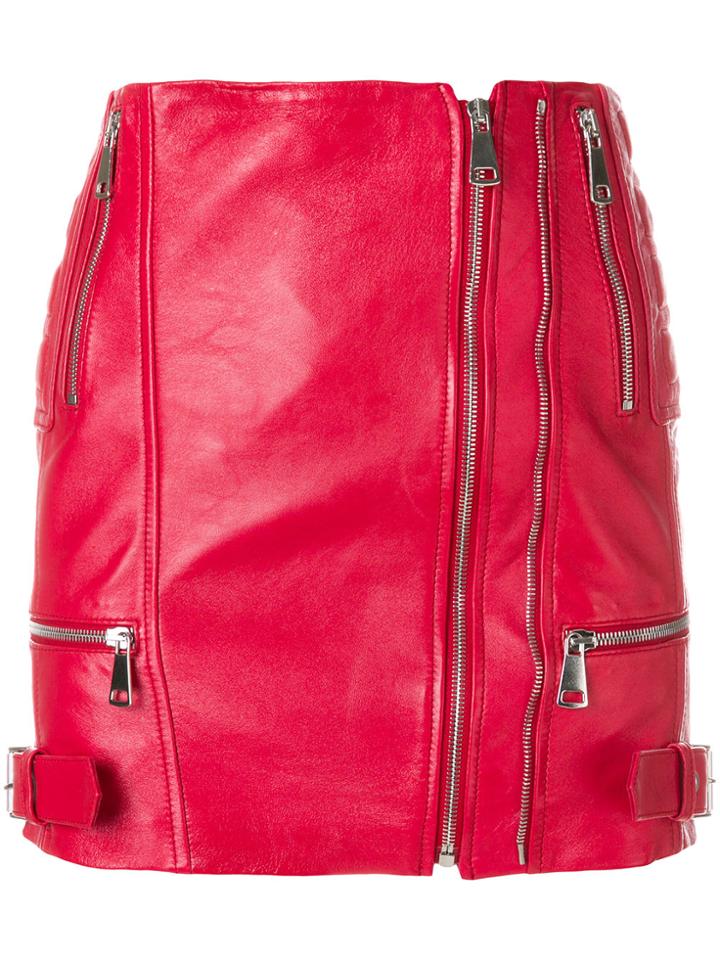 Manokhi Zipped Mini Skirt - Red