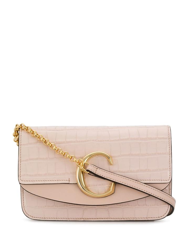 Chloé 'c' Logo Clutch Bag - Pink