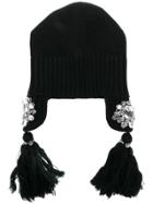 Dorothee Schumacher Knitted Crystal Detail Hat - Black