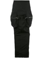 Cargo Maxi Skirt - Women - Polyester - 42, Black, Polyester, Rick Owens
