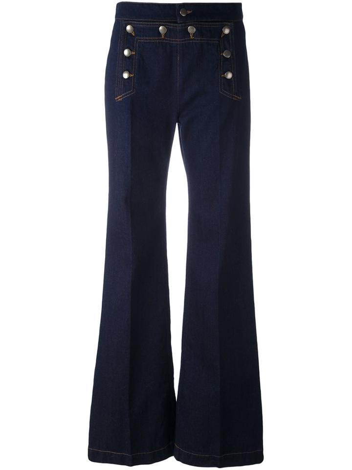Red Valentino Sailor Style Jeans, Women's, Size: 42, Blue, Polyester/cotton
