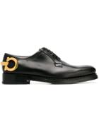 Salvatore Ferragamo Gancini Derby Shoes - Black